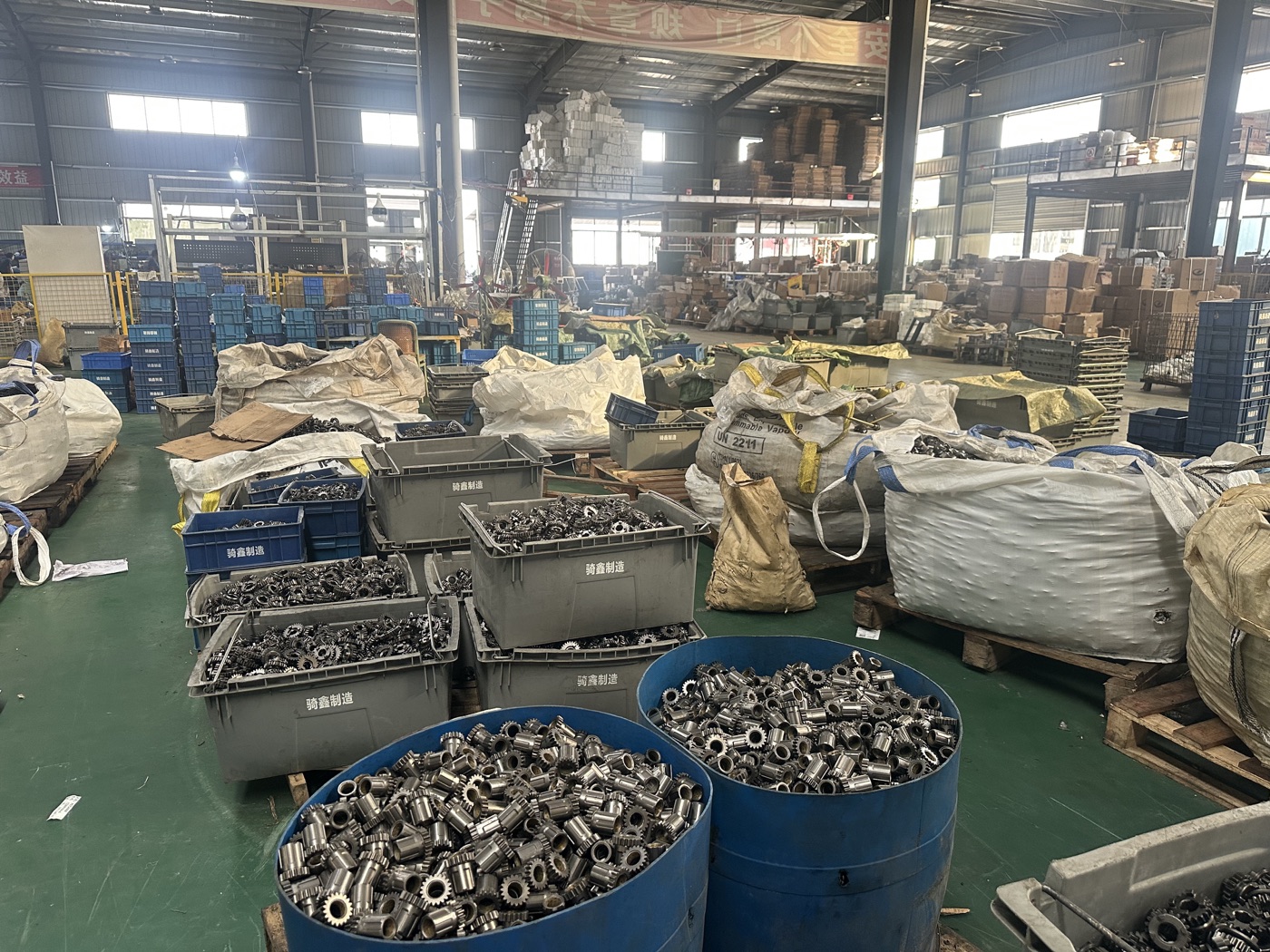 Motorcycle engine parts warehouse and packing photo