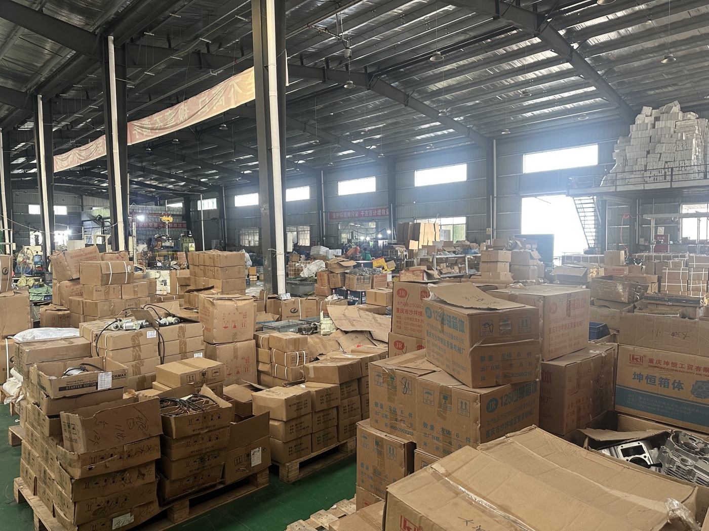 Motorcycle engine parts workshop photo