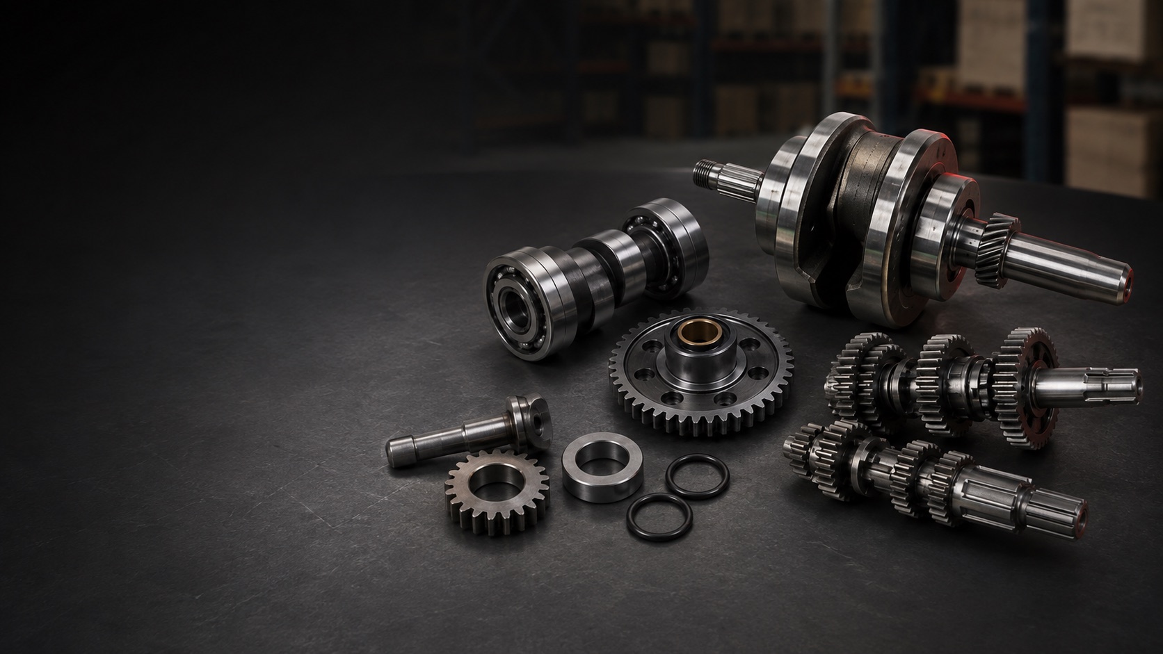 Motorcycle engine internal parts manufacturer with camshaft crankshaft gear shaft bearings and core engine components